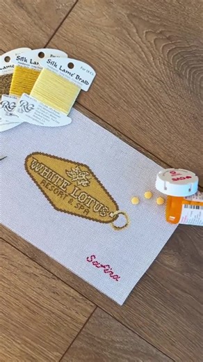 White Lotus Inspired Hotel Key Tag Needlepoint Canvas - Etsy