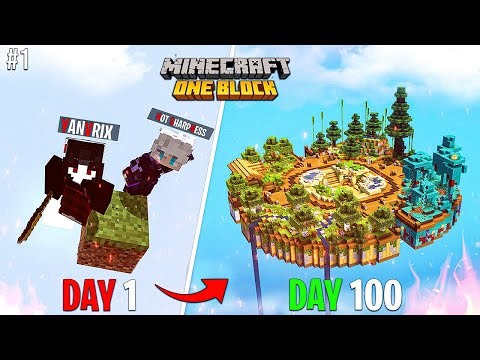 We Survived 100 Days on ONE BLOCK in Minecraft Hardcore! (#1)