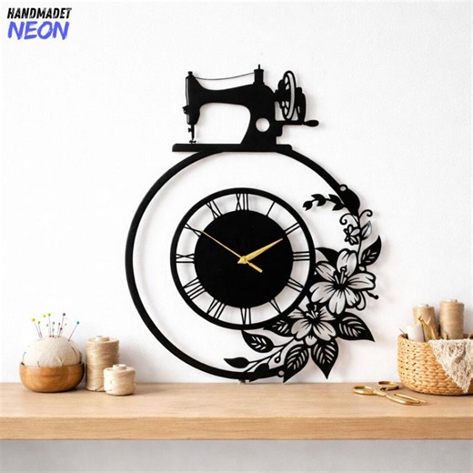 Handmade Sewing Machine Metal Wall Clock, Tailor Studio Wall Decor, Seamstress Wall Art, Sewing Lover Gift, Craft Ornament - Etsy