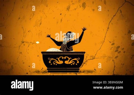 archimedes discovering buoyancy principle in bath shouting eureka in ancient greek scientific moment Stock Video Footage - Alamy