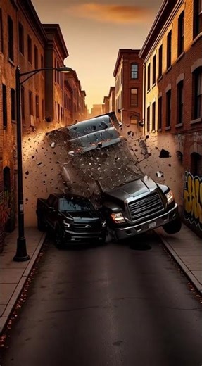 Chevy Silverado Crashes With Massive Truck | Heavy Pickup Collision Caught on Camera