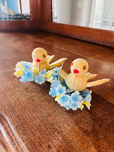 Pair of Vintage Felt Birds for Floral Arrangement With Artificial Flowers - Etsy