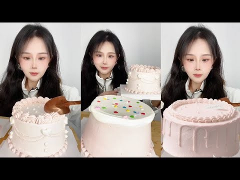 Asmr🍰Eating 🍰 (Soft And Waxy Sound)This cake looks so cheerful!丨Satisfying丨Eatings