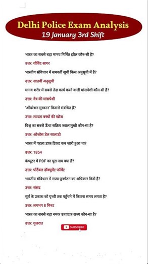 Delhi Police Exam Analysis 3rd Shift 19 January | Today Dp Exam Analysis #delhipoliceexam