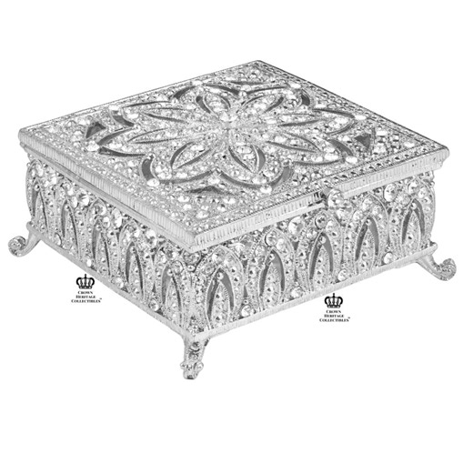Elegant Silver-plated Jewelry Box With Austrian Crystals CUSTOM ORDER MIRANDA - Etsy