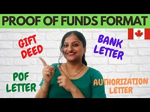Proof of funds for Canada Immigration | Sample GIFT DEED | BANK LETTER | FORMAT FOR PROOF OF FUNDS