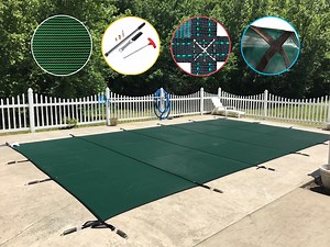 WaterWarden in-Ground Pool Safety Cover Fits 16’ x 36’ Rectangle Pool, UL Classified to ASTM F1346
