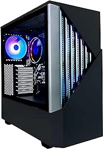 Periphio Dark Castle Prebuilt Gaming PC - AMD Ryzen 7 5700G CPU (4.6GHz Turbo) | Radeon Vega 8 iGPU (4GB) | 1TB M.2 NVMe SSD Storage | 16GB DDR4 RAM | Windows 10 Gaming Desktop Computer | 5G-WiFi + BT