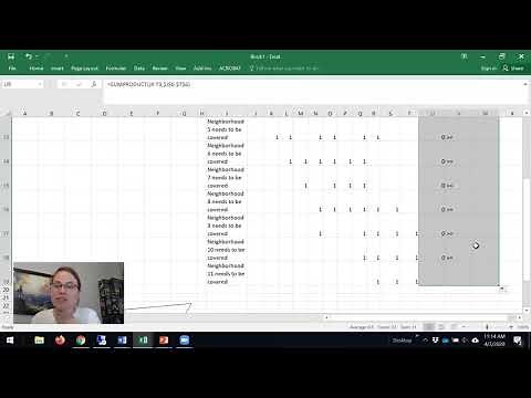 Solve Optimally the Set Covering Problem (the Fire Station Problem) in Excel Solver