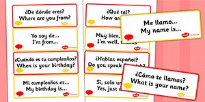 Spanish Basic Phrases Word Cards