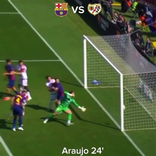 Araujo goal today🔥⚽️[Barcelona 1 vs Rayo Vallecano 0]