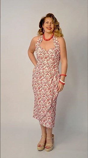 1940s Sarong Bolero Set Cherry Blossom by Vivien of Holloway | Classic Style & Timeless Fashion