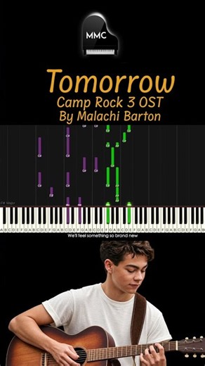 Tomorrow (Camp Rock 3 OST) by Malachi Barton piano cover/tutorial + sheet music & lyrics