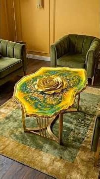 DIY Luxury Epoxy Resin Table with a Massive 3D Golden Rose! 🌹 | Satisfying Art