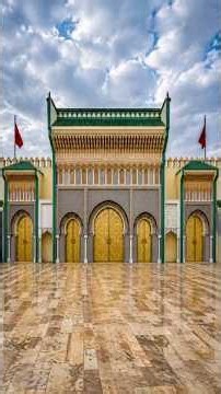 Decorated gate of the Royal Palace of Fez, Morocco