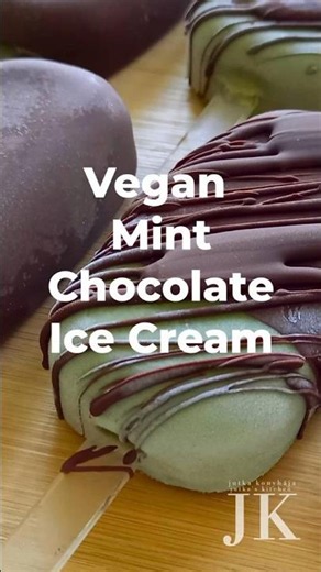 Homemade Vegan Mint Choco Spinach Magnums 😋Vegan Ice Cream Bars #veganicecream #dairyfree #vitamix