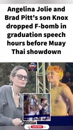 Knox Jolie-Pitt Drops F-Bomb Before Fight Night 😳🥊#KnoxJoliePitt #BradPitt #MuayThai #Trending#Viral