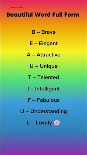 Beautiful Word Full Form 😘 #viral #fullform #korea