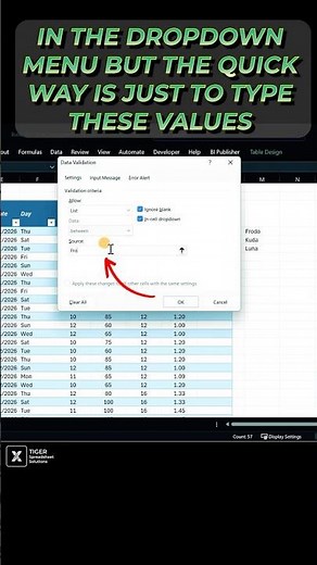 EXCEL DATA VALIDATION SECRETS #excel #excelhelp #exceldata #exceltips