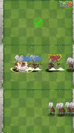 PvZ 2 - 4 Plants Power Up Vs 50 Bucket Head Zombies Max Speed - P4- ROUND 2 #shorts #youtubeshorts