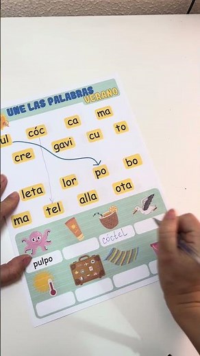 Actividades de LECTOESCRITURA para verano | Fichas imprimibles para niños