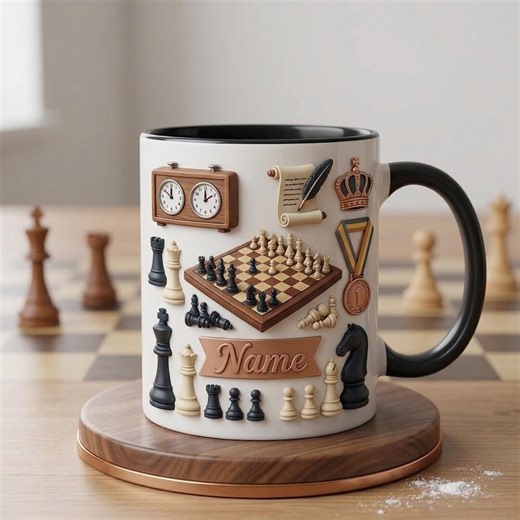 Personalized Playing Chess Mug 3D, Faux 3D Effect Mug, Chess Player Gift, Board Game Coffee Mug, Chess Fan Mug, Gift Idea - Etsy