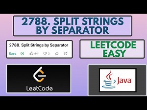 Leetcode | 2788. Split Strings by Separator | Easy | Java Solution