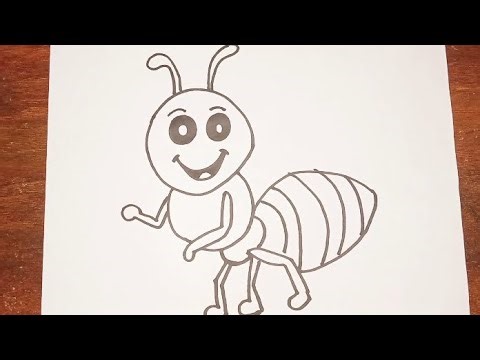 How to draw an ant| tutorial for beginners| step by step| cute easy drawing.