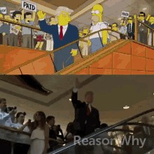 Simpsons Donald Trump GIF - Simpsons Donald Trump Going Down In The Escalator - Découvrir et partager des GIF