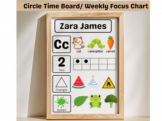Circle Time & Weekly Focus Chart | Letters, Numbers, Shapes, Colors Recognition | Preschool Printable | Homeschool | Montessori Curriculum - Etsy