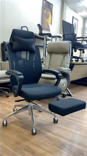 Recliner mesh chair with footrest in revolving available at Nova Furniture Lahore