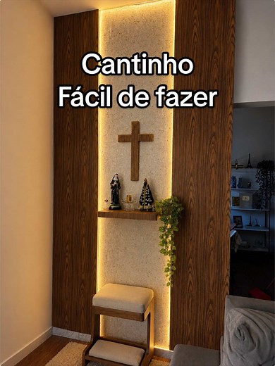 Oratório fácil com isopor e papel de parede líquido dourado