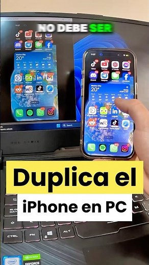 Compartir pantalla iPhone a PC 📲 iphone mirroring en Windows 😏 #apple #iphone16 #iphonetech #tech