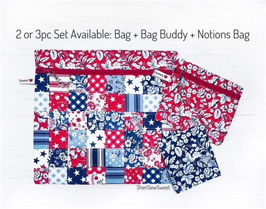 Patriotic Cross Stitch Project Bag W/freedom Garden Fabric, July 4th Zipper Pouch for Needlework, Embroidery Sewing or Handwork Organization - Etsy