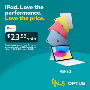 439K views | The 11-inch iPad is now more capable than ever with the superfast A16 chip. Order yours today and pay over time, completely interest free with OptusPay. Accessories sold separately. Colour availability may vary. T&Cs and eligibility criteria apply. | Optus | Facebook