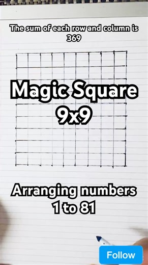 How to Solve a 9 by 9 Magic Square: Solution and Strategy #magicsquare #mathematics