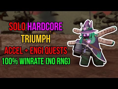 SOLO HARDCORE TRIUMPH WITH ACCELERATOR + ENGINEER FOR MISSION QUESTS | NO RNG | Roblox TDS