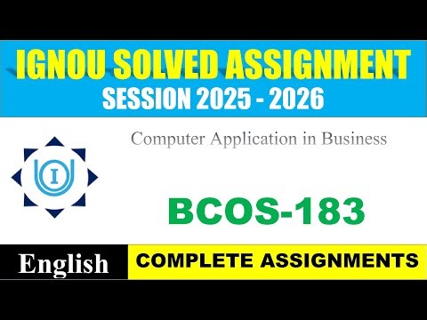 IGNOU BCOS 183 Solved Assignment 2025-2026 | English Medium | Download PDF | IGNOU Students Portal