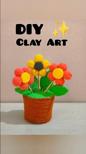 🌸 Easy Clay Flower Making | Beautiful Clay Art DIY | Simple Flower Craft at Home 🌼