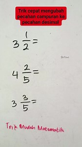 586K views · 4.8K reactions | Trik cepat mengubah pecahan campuran ke pecahan desimal ‼️❤️ #matematika #trikcepat #matematikadasar #trikmudah #fypviral #trending #terbaru #populer #math #tutor #edukasi #reelsmatematika #fyp #jangkauanluas #trikmudahmatematika #trikmudahpecahan | Trik Mudah Matematika | Facebook