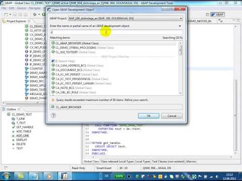 ABAP in Eclipse Tutorials - Searching for ABAP Development Objects