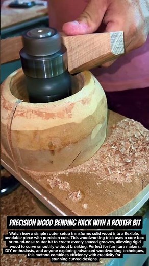 Precision Wood Bending Hack with a Router Bit #satisfying #woodworking