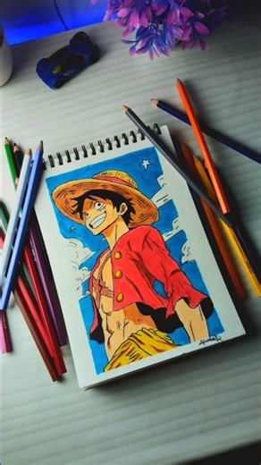 Drawing Luffy 🙀 From One piece 💀 #shorts #onepiece