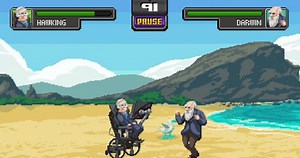 Science Combat has Darwin fighting Curie or Hawking