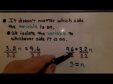 7th Grade Math 6.2a, One-Step Algebraic Equations