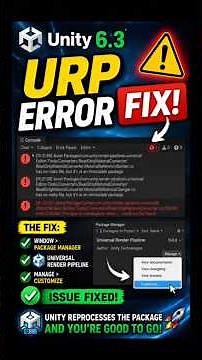 Unity 6 - Error URP #unity #unity6 Universal Render Pipeline