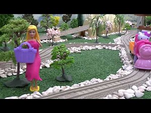 Barbie Goes Surfing Story With A Fun Hello Kitty Toy Train