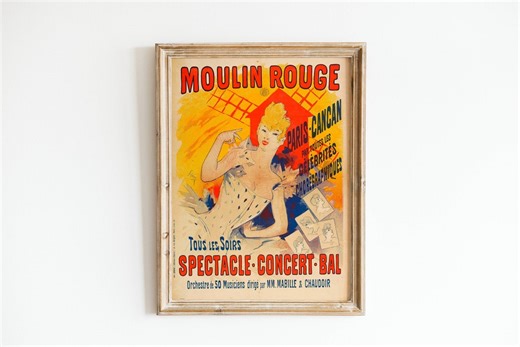 Moulin Rouge Vintage Poster: Paris Cabaret Cancan Dancers (digital Download) - Etsy