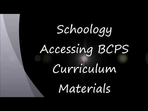 Schoology - Accessing BCPS Curriculum Materials