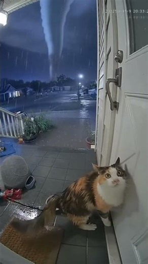 😿The Calico Cat Cried Louder As The Storm Closed In🌪️🐾Paws Realm #shorts